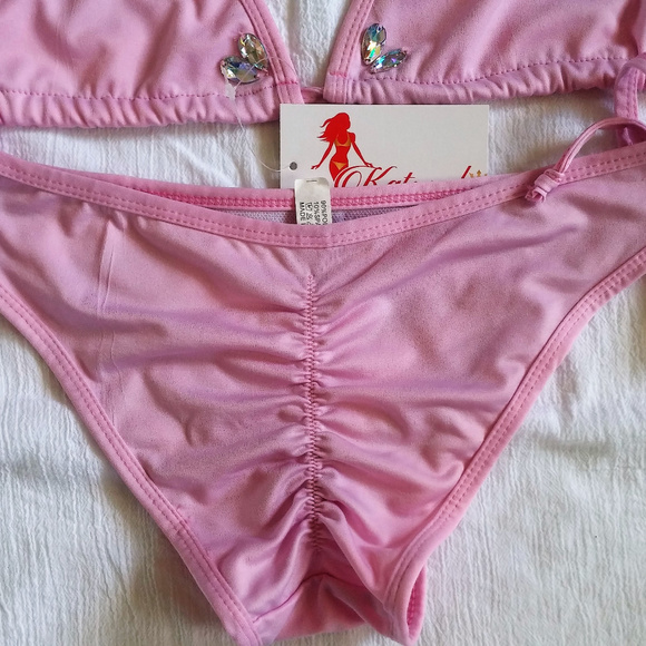 NWT Pink Jewel Scrunch Back Bikini - Picture 4 of 8